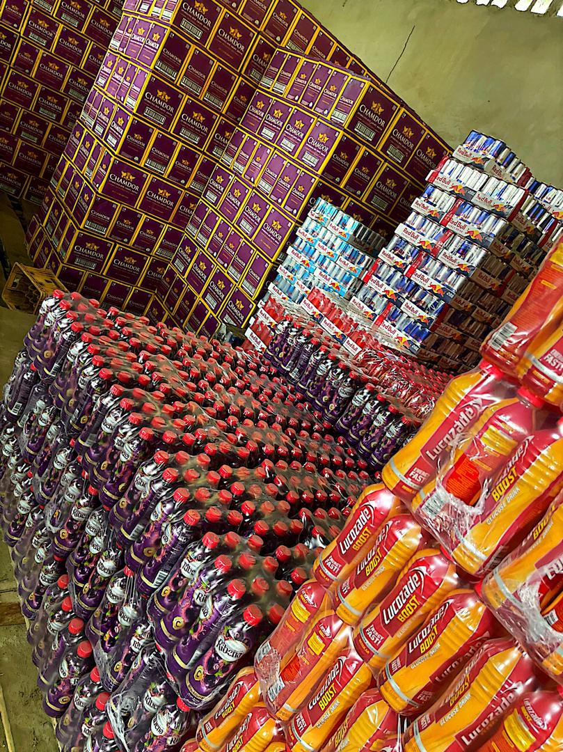 Energy drinks and glucose beverages in bulk