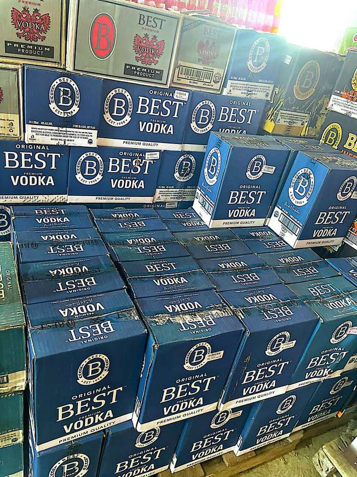 Whisky, vodka & spirits section